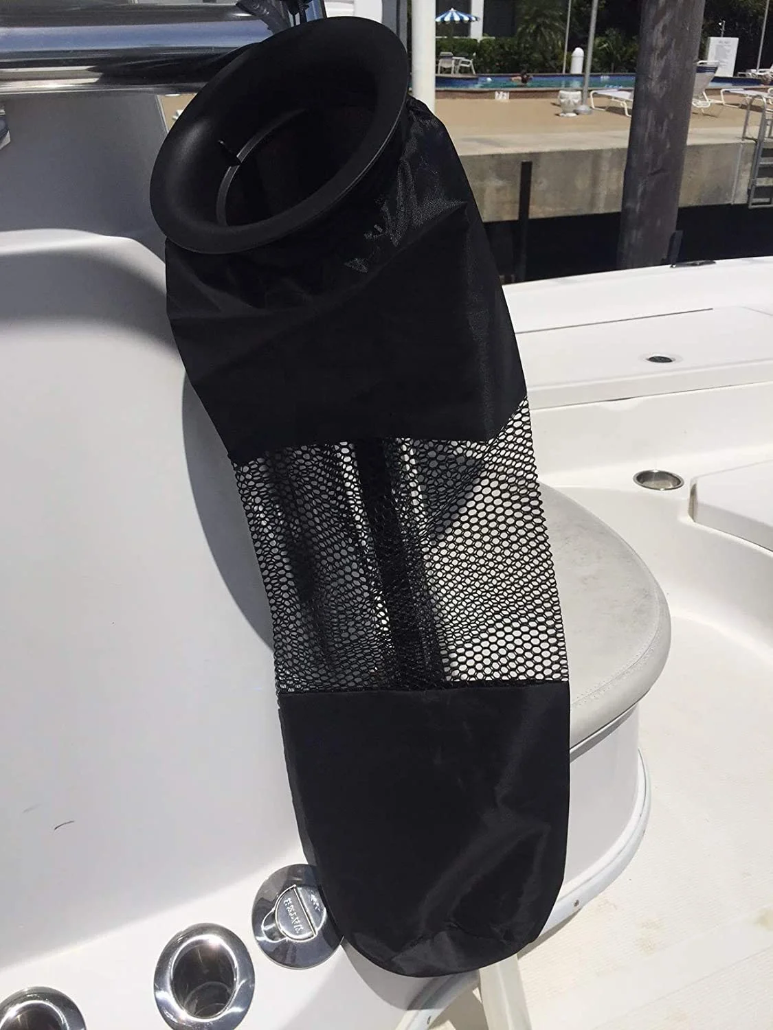 
Hanging Boat Trash Bag Sundries Houseboat Storage bag Medium Hoop Mesh Yacht Trash Bag for Your Boat 