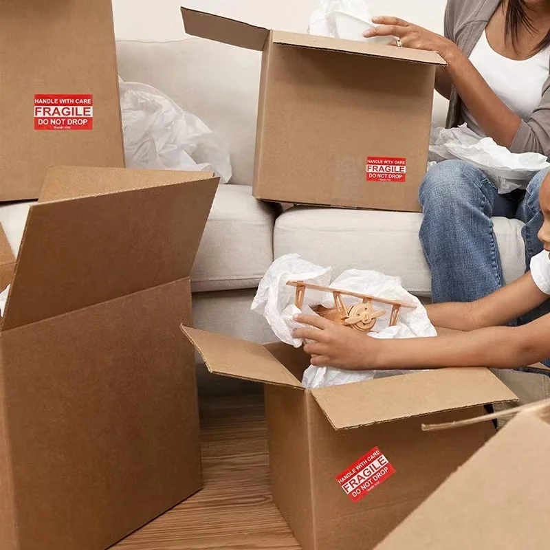 Fragile Stickers 2' x 3' Fragile label sticker - Handle with Care - Thank You Shipping Labels Stickers 500 Labels/Roll