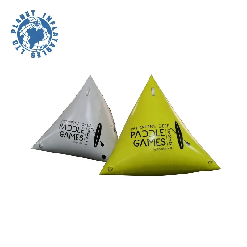 Regatta Sailing Race 1.5m PVC  Inflatable Swim Plastic Triangle Buoy for Triathlon Water Event