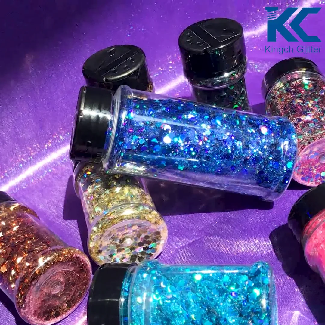 Многоцветные тонкие массивные блестящие шейкеры 1 OZ 2 OZ 1,5 OZ шейкер контейнер для глиттера