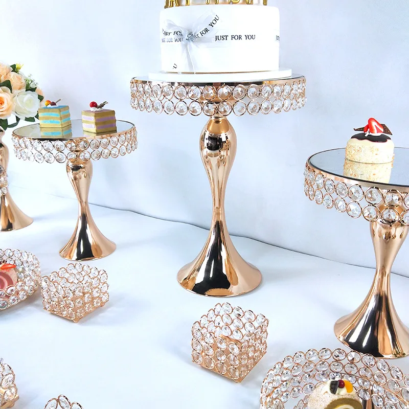 Spot supply popular crystal dessert display table hotel grocery store presentation gateau wedding tray cookware tool cakes stand