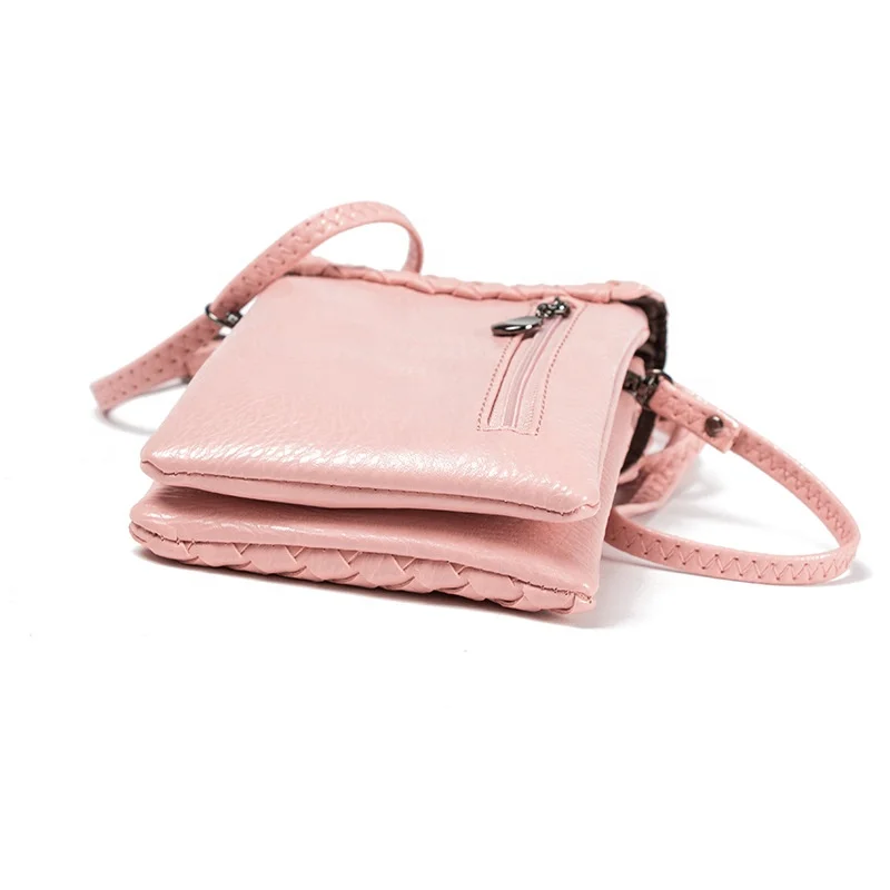 Korean Version Of The Mini PU Woven Cute Cell Phone Bag Coin Purse Shoulder Crossbody Bag For Women