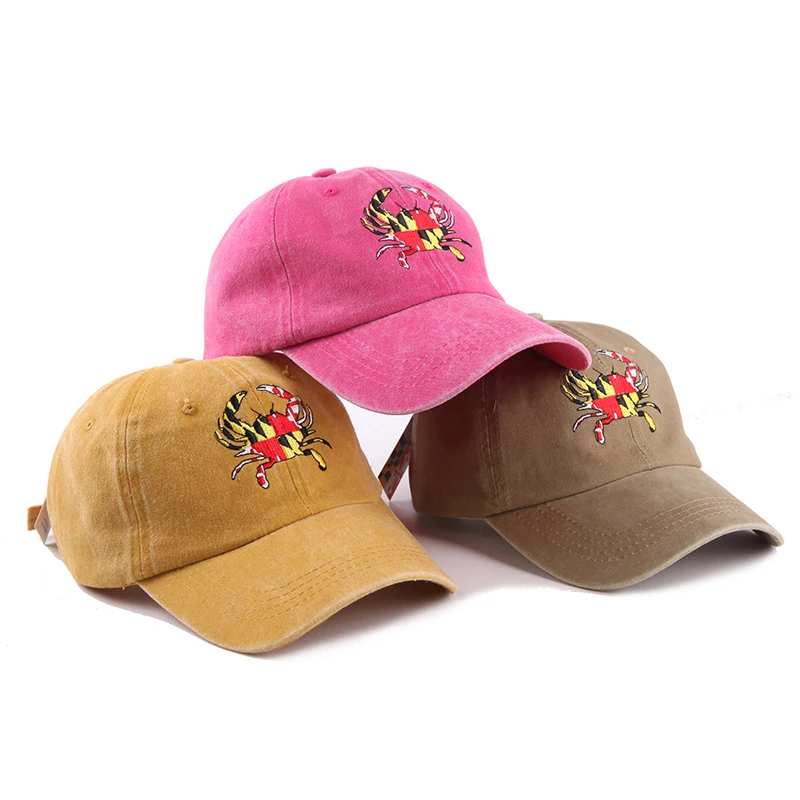 Wholesale 6 panel unstructured vintage gorras custom embroidery logo baseball cap washed cotton dad hats