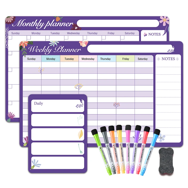 Custom magnetic board fridge A3 monthly meal magnet refrigerator menu meal weekly planner for fridge