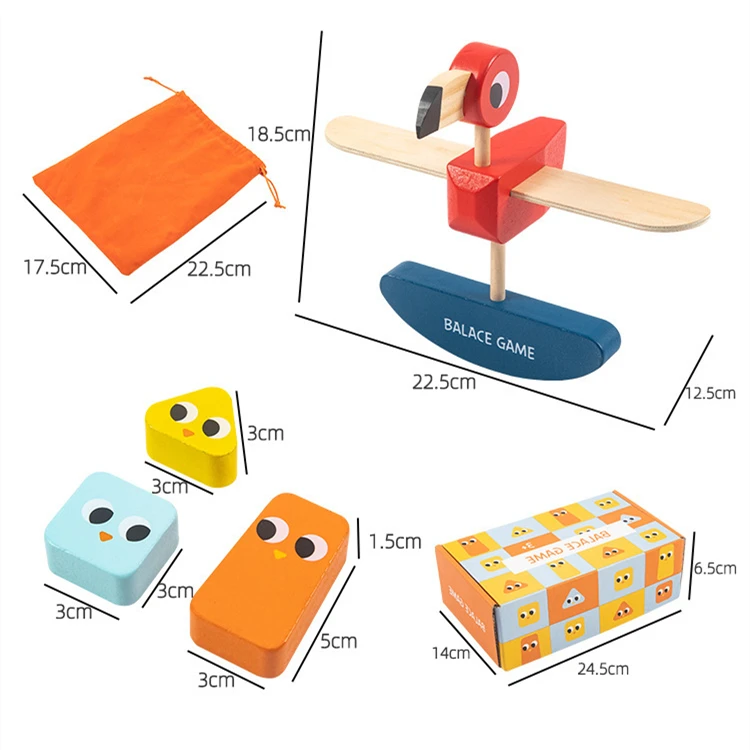 Wooden Bird Balance Stack Height Game Creative Thinking Interesting Stacking Blance Game