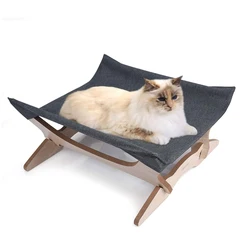 Hammock hanging swing pets floors wood handmade cat hammock small pet bed