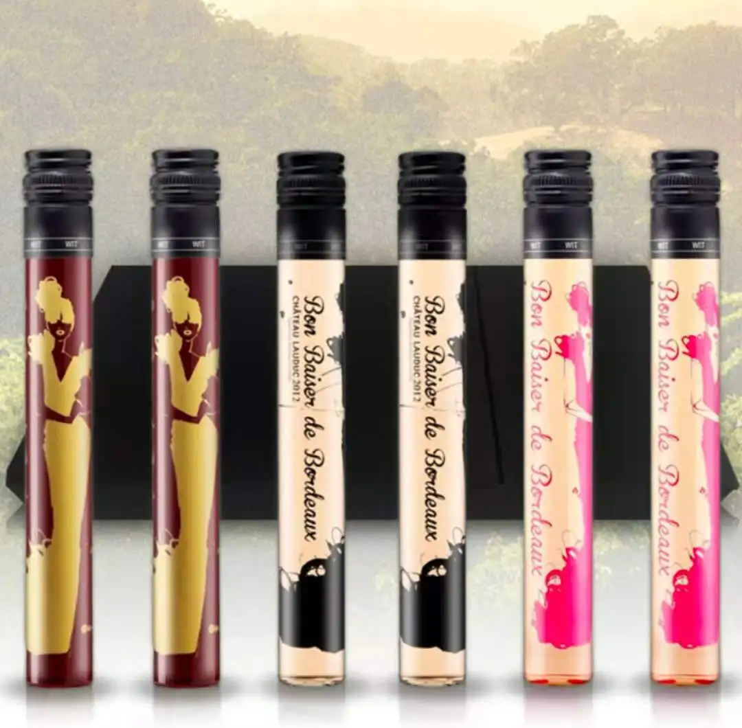 50ml100ml Tube Glass Wine empty mini Liquor Bottle With Aluminum Cap for liquor empty high borosilicate