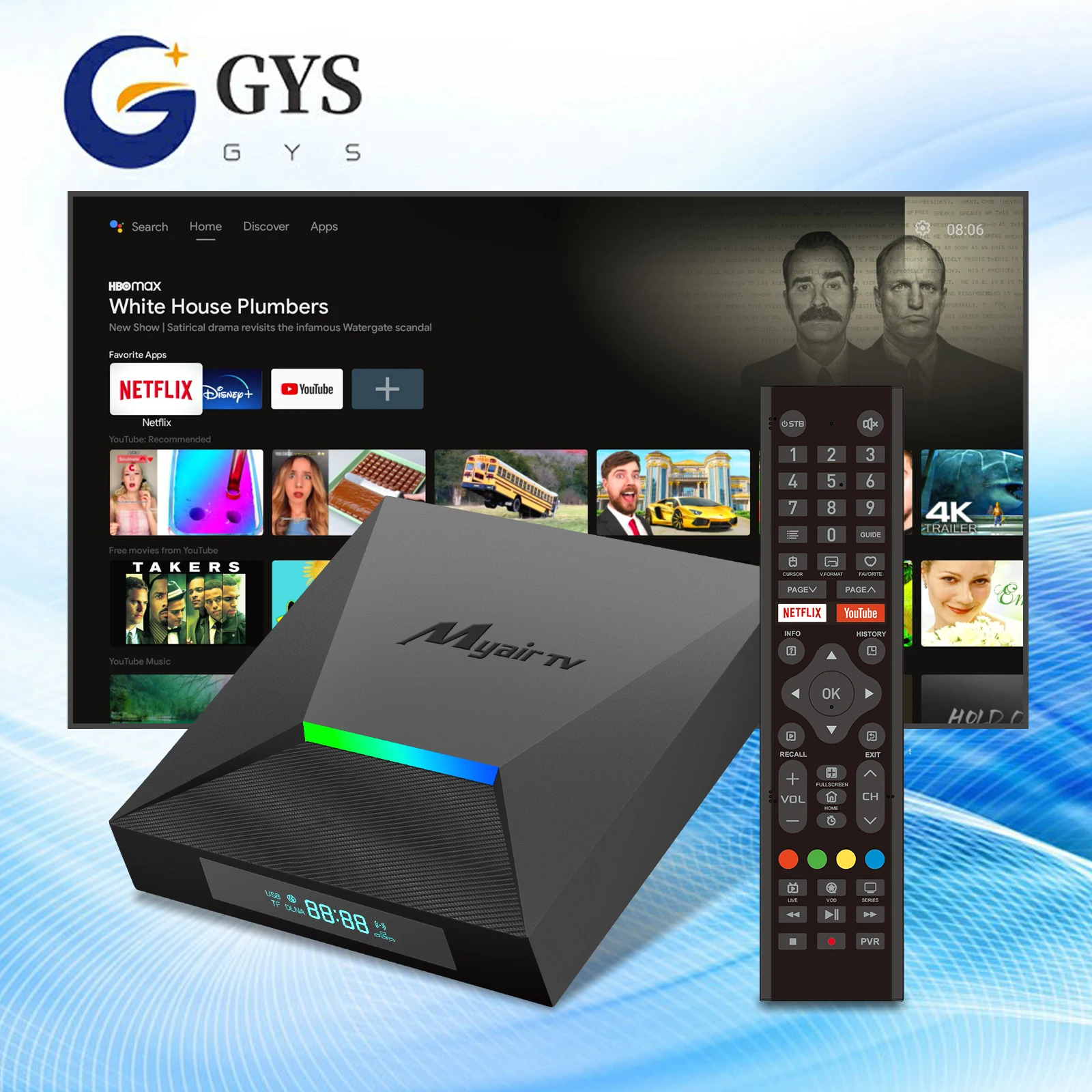 Android set top box myairtv X6 2.4G/5G IPTV B0X  dual wifi Amlogic S905X3 Quad core Smart 4K  Android 11.0 android tv box