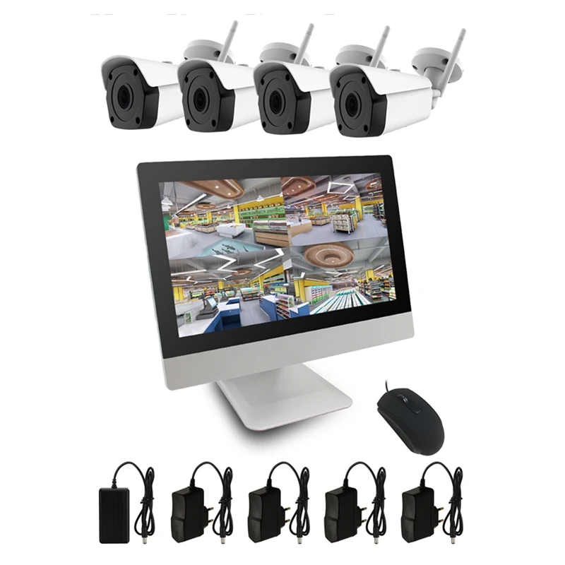 2020 Hot CCTV system 4ch 12inch monitor NVR Wifi IP kit