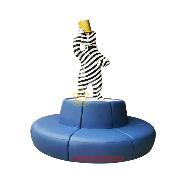 Outdoor street Park plaza landscape Decoration design art Sculpture Fiberglass cartoon Frog statue garden art Chair