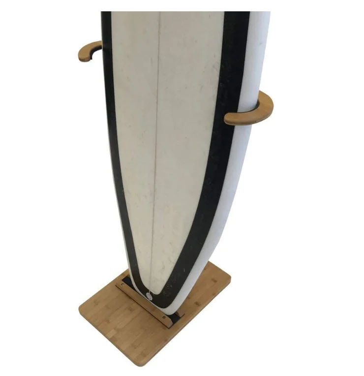 Factory custom Premium Standing Board Rack Display Surf Bamboo Surfboard Stand
