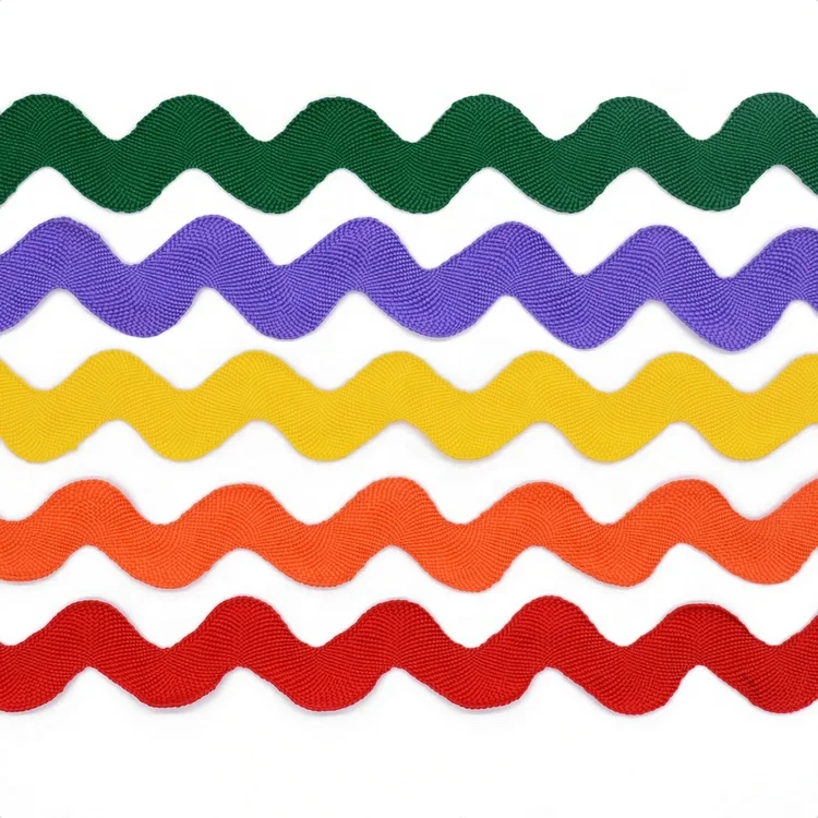 Factory wholesale 100% Polyester Ric Rac ribbon trimming Zig Zag ribbon for garment accessories
