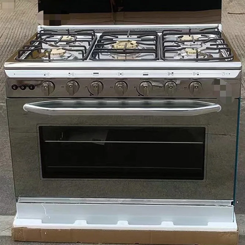 Low Power Consumption Stainless Steel Liquefied Petroleum Gas hob 5 Burner 30 Inch Gas Kitchen Stove With Oven