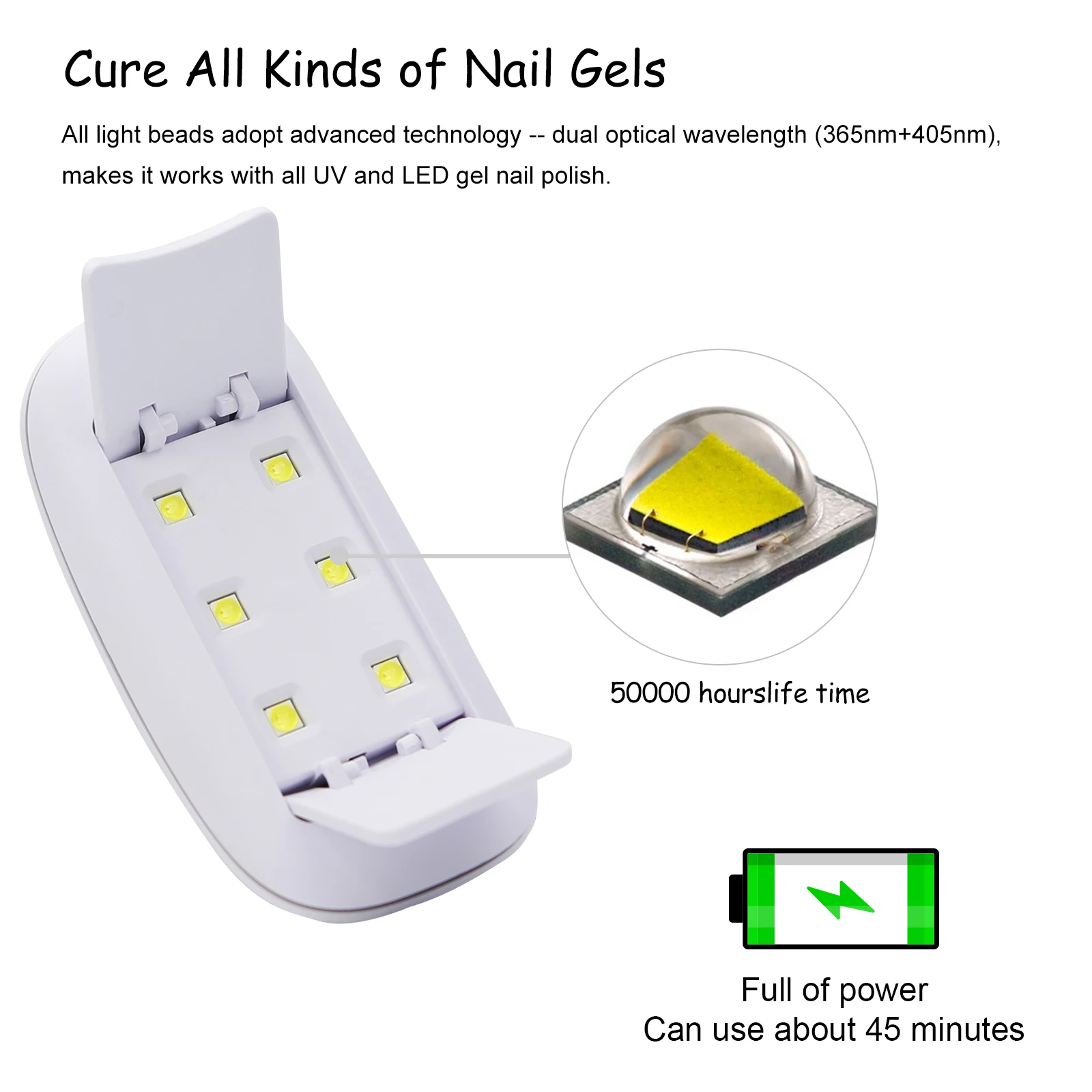 Beauty Personal Care Nail Suppliers Nail Equipments Led Uv Smart Mini Lamp 4 Colors Second Gear Timing Function 6w