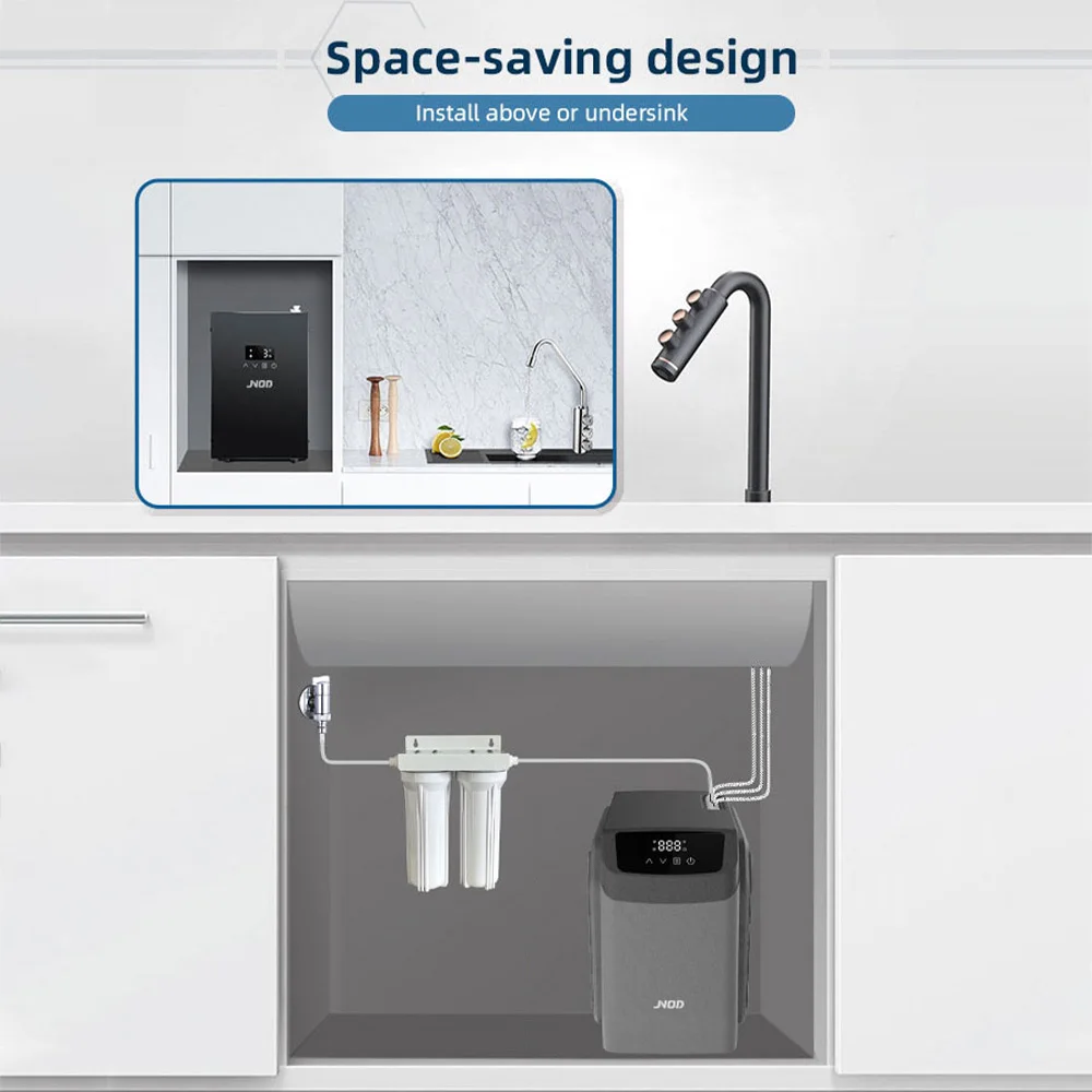 JNOD Smart 3 in 1 Cooler Soda and Sparkling Water Maker Machine Commercial Instant Hot and Cold Water Dispenser with Fridge