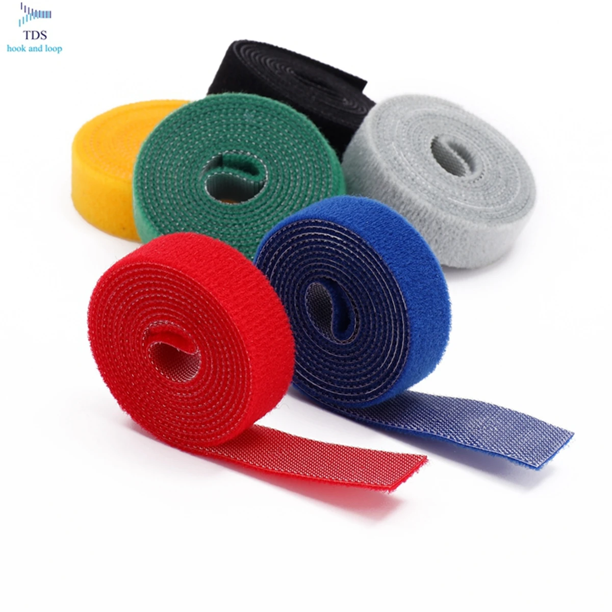 Stock Wholesale Back to Back Hook and Loop Strap Fastener Colorful Reusable Cable Ties elastic band