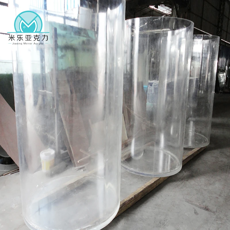 Large cylinder clear round acrylic fish tank mermaid aquarium decoration