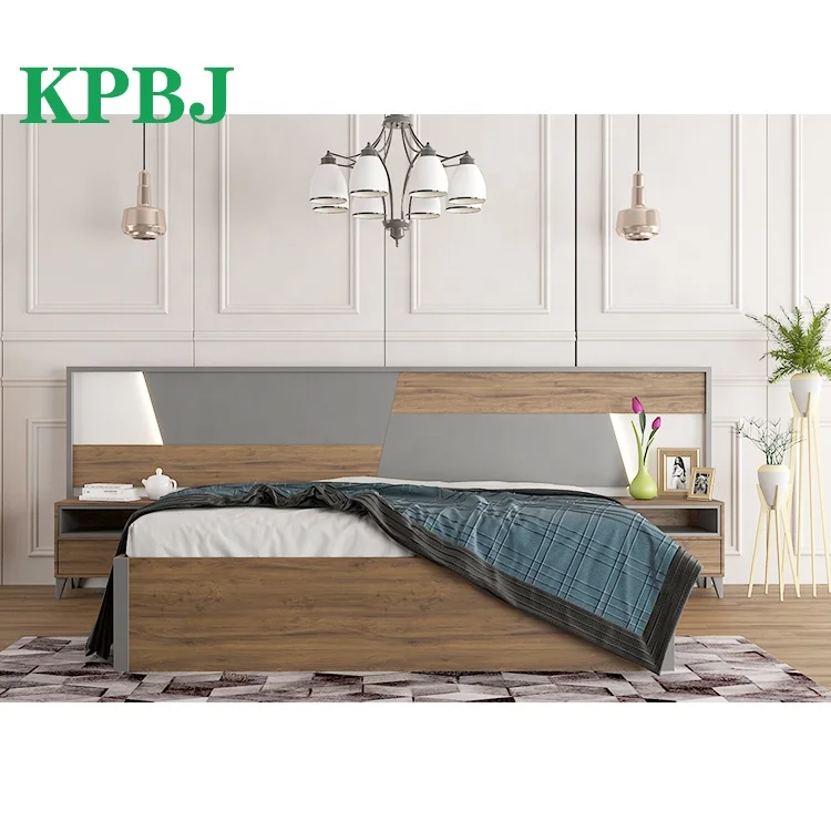 
Chinese Manufacturer Wood King Size Bedroom Furniture Sets Double Bed With Storage 