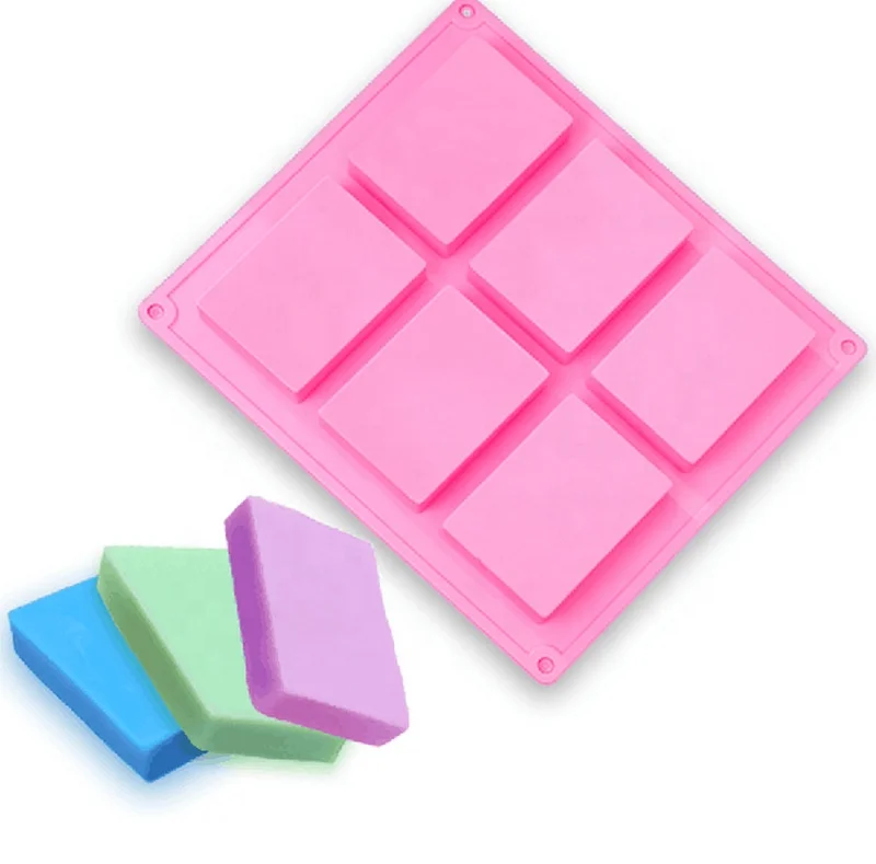 6 ячеек прямоугольная форма для мыла силиконовая ручной работы 6x100