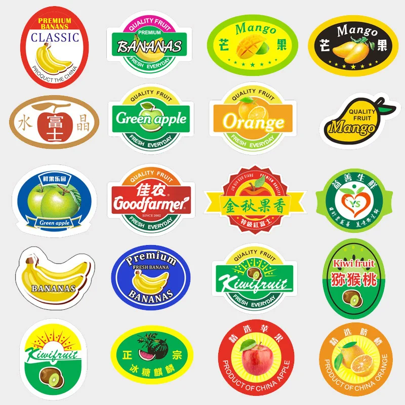 Прямая продажа с завода, высококачественные дизайнерские наклейки, пользовательские этикетки, водонепроницаемые этикетки для фруктов