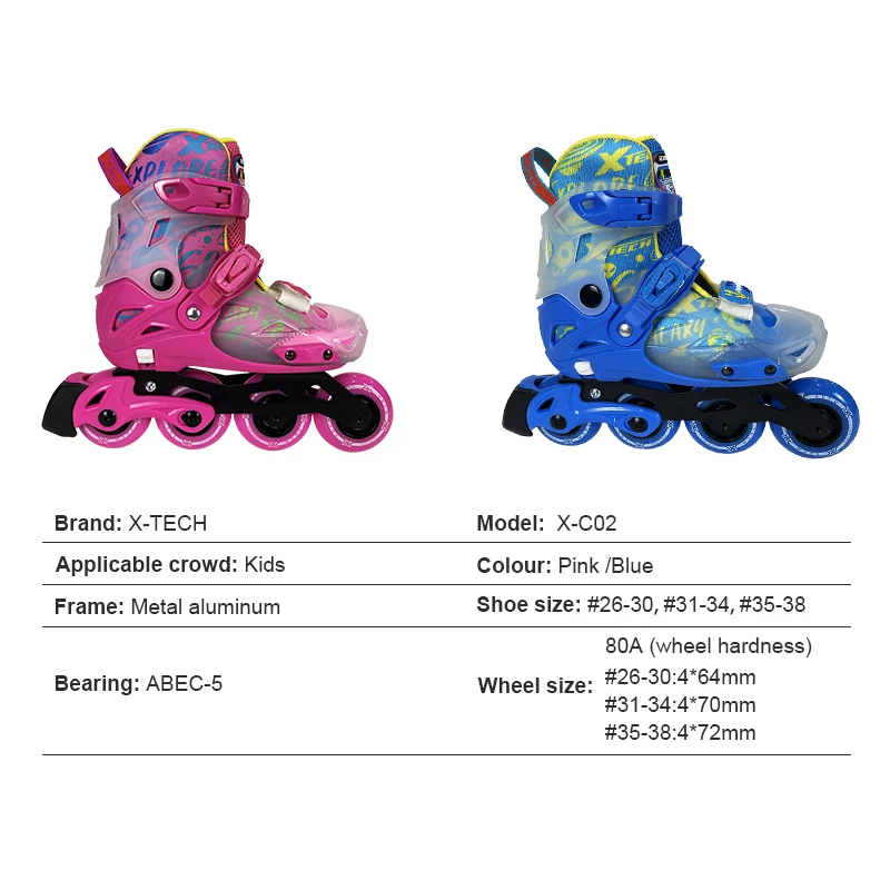 High quality PU 4 wheels detachable inline roller skates for children