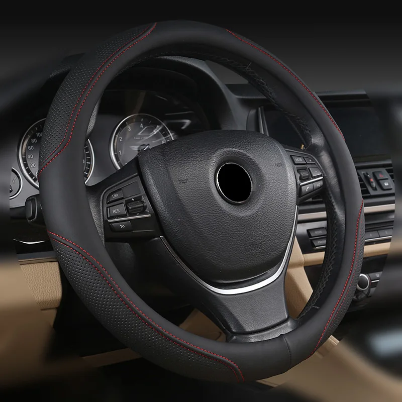 Breathable Car Steering Wheel Cover Leather For Men Car Interior Accessories Handle Covers