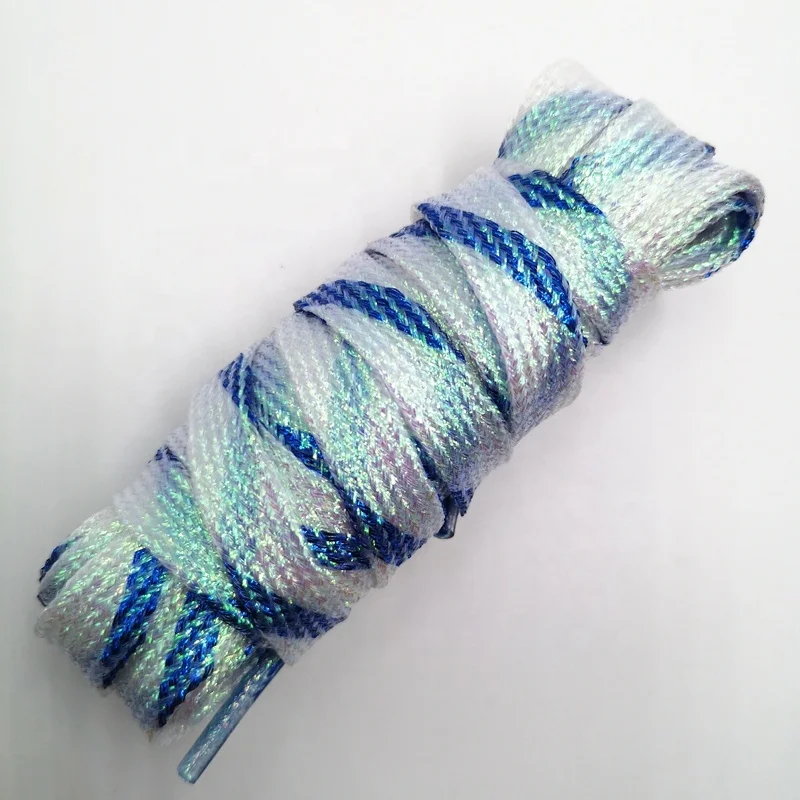 Glowing in the light silver metallic gold glitter shoe laces