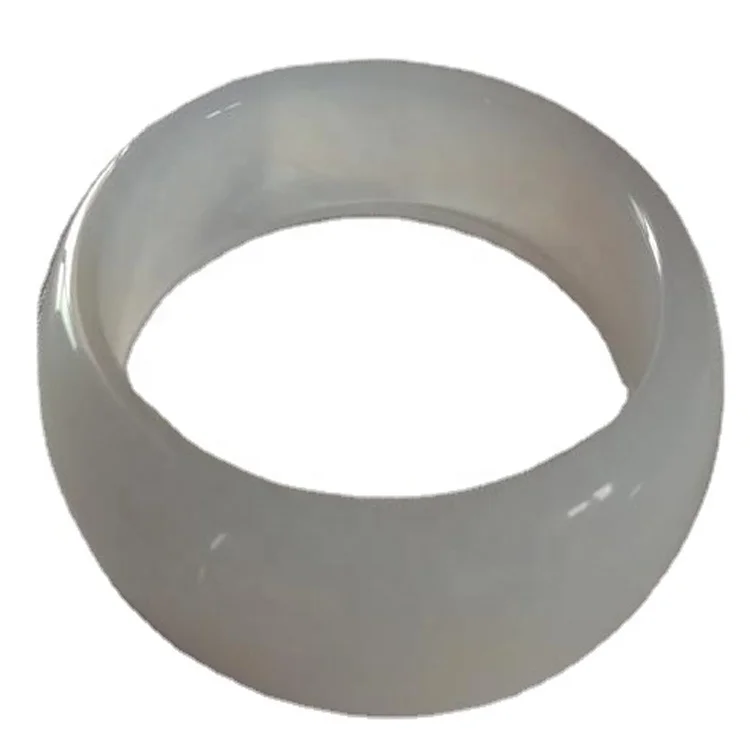 56-66mm Wholesale Natural Jade White Pure Agate Girl Bangle Bracelet Lady Hand carved Chain Natural A stone Big