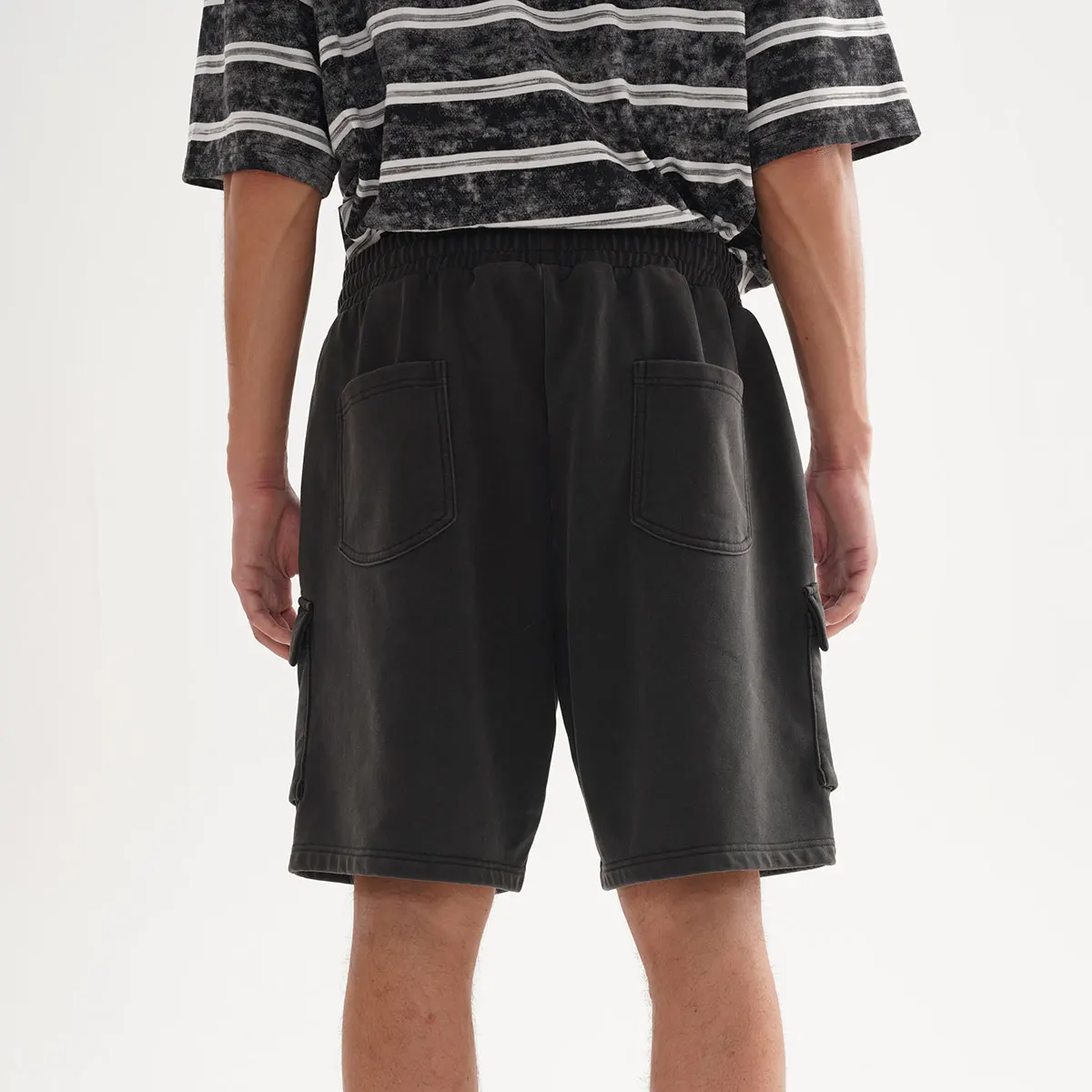 2024 New vintage washed work shorts pants baggy blank cargos shorts men