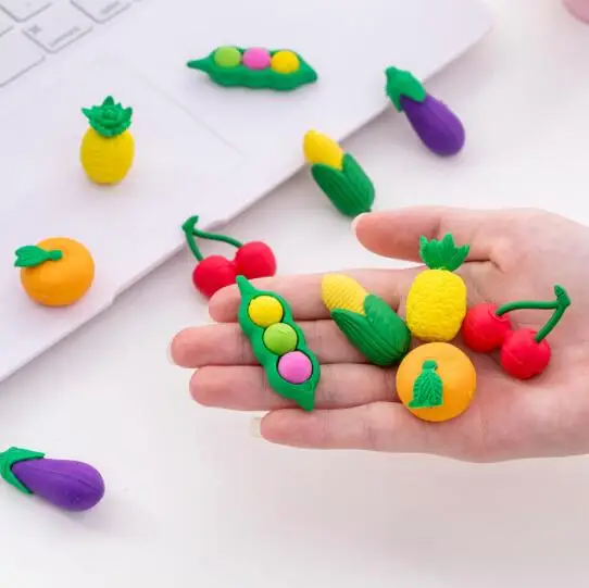 Creative Lovely Fruit and Vegetable Eraser Set Student Eraser Stationery