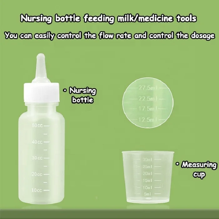 Wholesale Newborn PuppiesFeeding Syringe Milk Pet Feeding Bottle Silicone Pet Nursing Nipple With Syringe