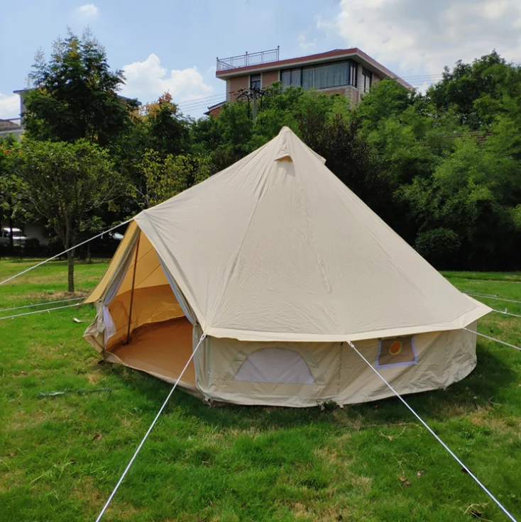 Glamping Outdoor 4 Season Large Cotton Tent Camping Hiking Products Canvas Bell Tent