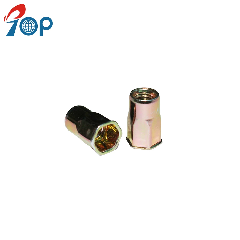 
M8 Flat Head Open End Half Hex Body Blind Rivet Nuts 