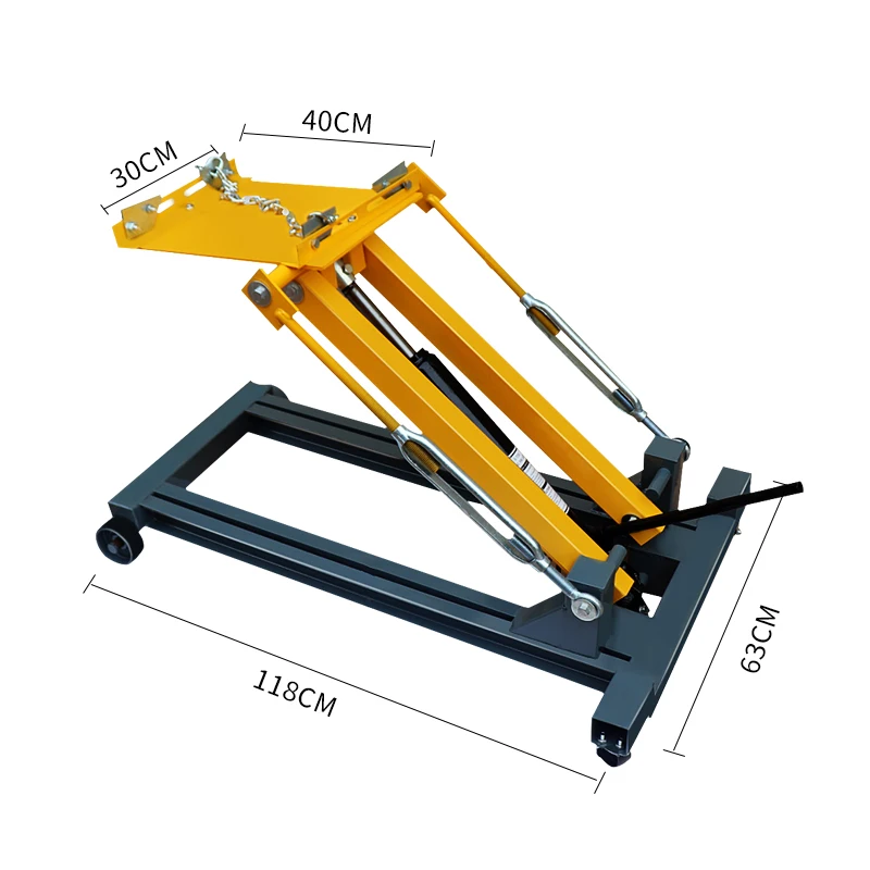 Customized Hydraulic Roll-Under Truck Transmission Jack 2 Ton Low Profile Gearbox Transmission Jack