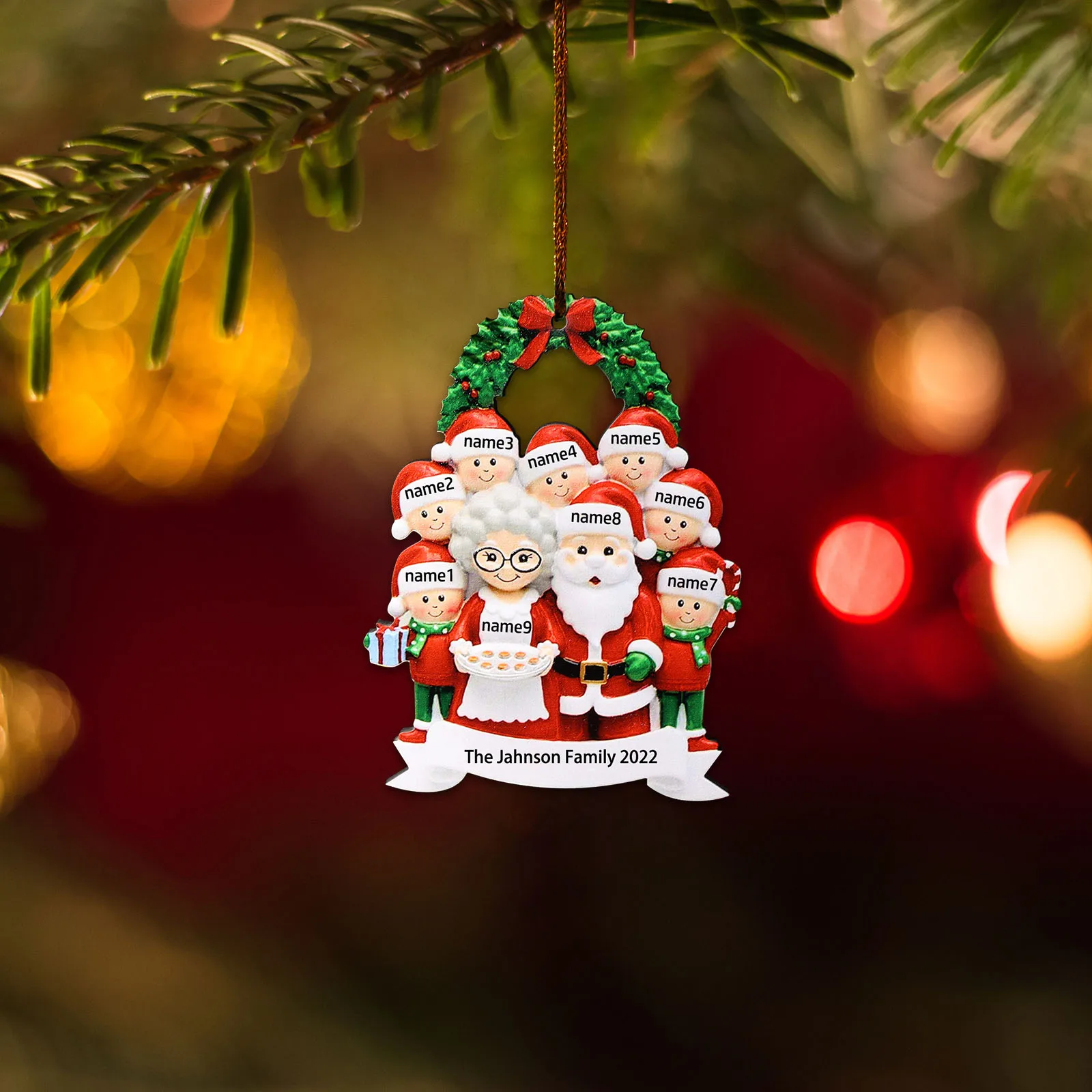 Custom 3D Design Christmas Tree Decoration Pendant Resin Snowman Family Christmas Tree Decoration Christmas Hanging Ornament