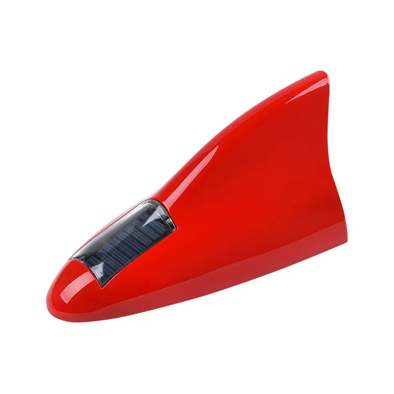 Car Decoration Lights Solar Shark Fin Radio Antenna Modified Roof And Tail Lights Anti-collision LED Flashing Lights