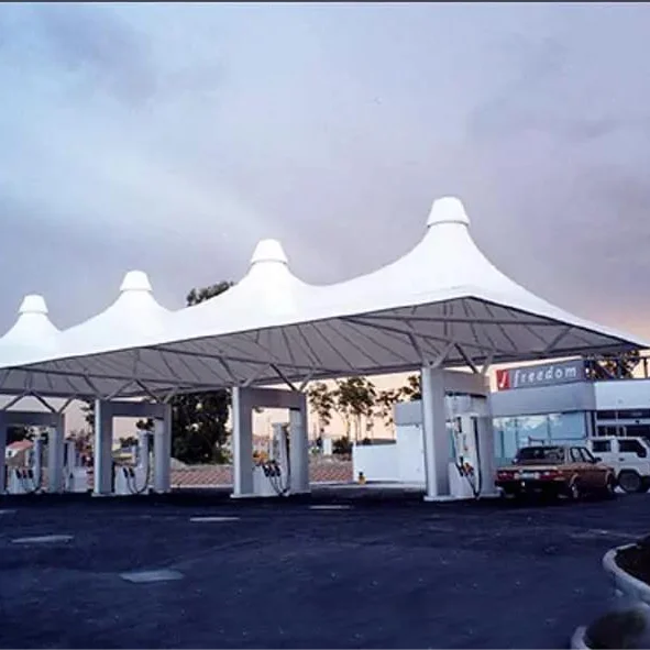 Мембранная структура тканевый навес платная станция здание