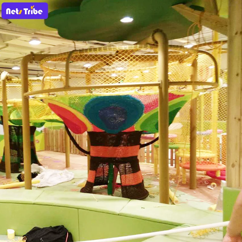 CE Factory Children Indoor Play Area Rainbow Climbing Nets for Kids Playground equipment
