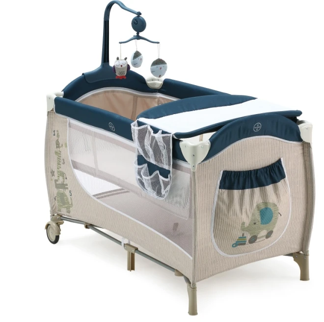 
Portable baby playpen with double layer sleeping bed removable diaper table bed 