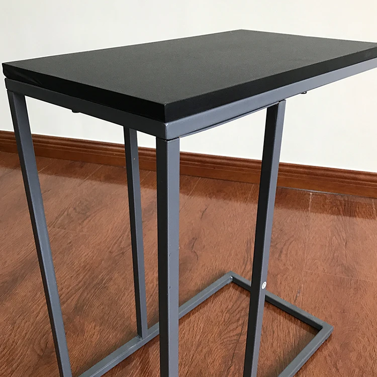 
Modern metal legs MDF top movable over bed computer side table 