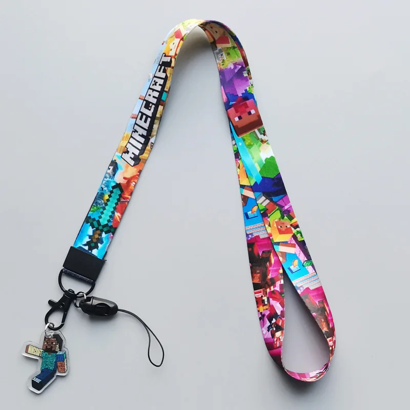 Cool Gaming Minecrafted Lanyards Keychain Lanyards ID Badge Holder Clip Minecrafted Neck Strap for Keys,ID Badges,Cell Phone
