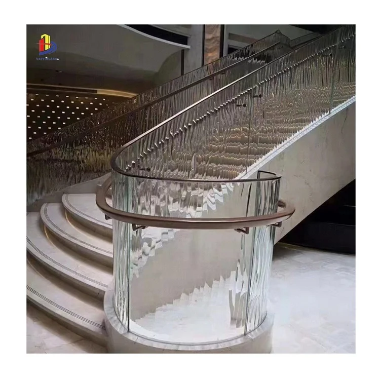Decorative safety guardrail fused hot melt 6+6 laminated glass for stairs