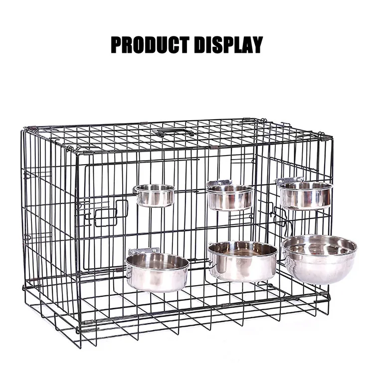 Wholesale Custom Multiple Sizes Food Grade Stainless Steel Pet Hanging Bowl for Small medium large Dog