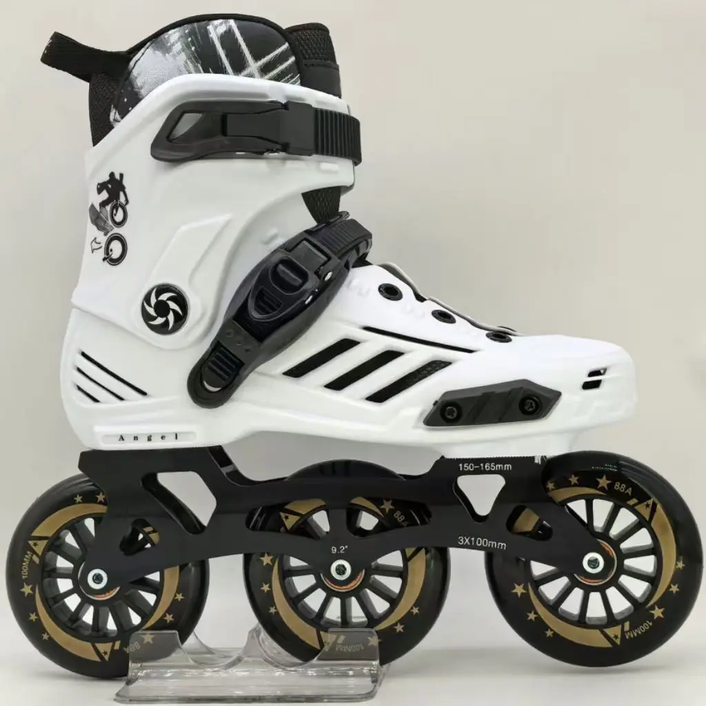 High Quality OEM Flashing Roller Skate Shoes with Leather Vamp Wholesale Rental Quad Roller Skates