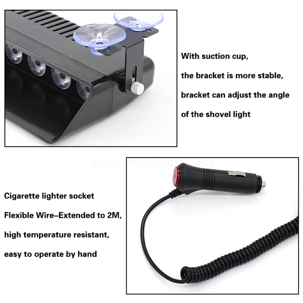 Others car light accessories High power 12v 12 LED strobe led car warning lights red blue car flashing light