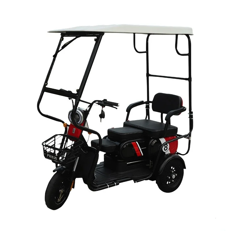 Продается Электрический трехколесный велосипед мощностью 600 Вт, защищающий от ветра и дождя.