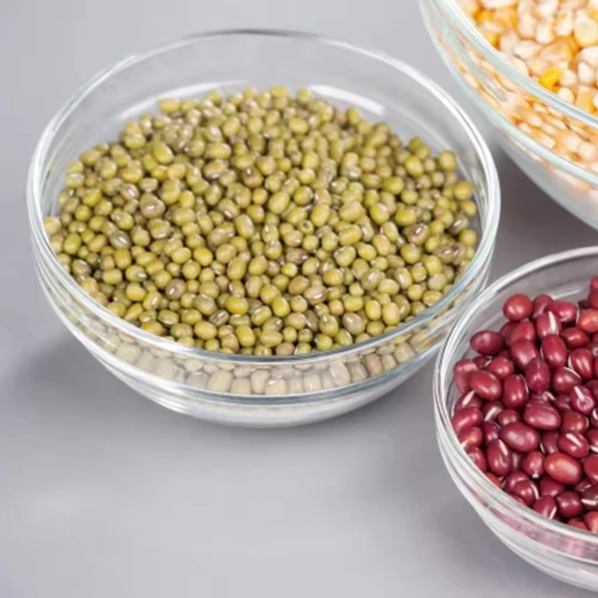 Wholesale 5pcs Glass Mixing Fresh Bowl Set Round Glass Fruit Salad Food Containers Serving Bowl With Plastic Lid