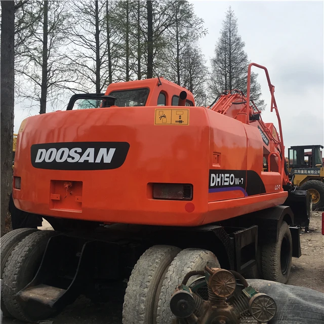 Хундай подержанный колесный экскаватор 150W-7 низкая цена распродажа