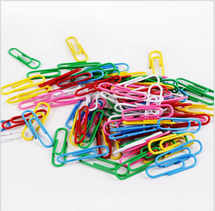 28MM assorted  round colorful  paper clips  pvc coated paper clips office stationery document file  clips