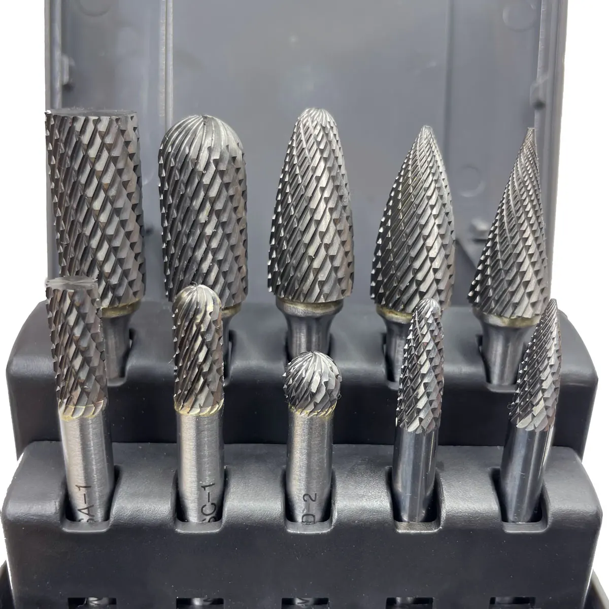 Manufacturer Double Cut 10pcs 1/4 inch Shank Diameter 6mm 6.35mm Rotary File Burring Tools Tungsten Carbide Burr Set